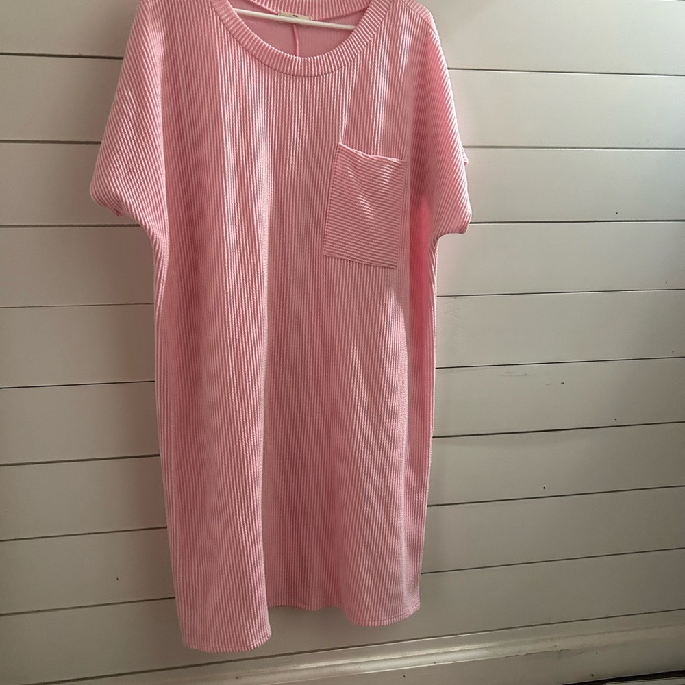 Entro Pink Ribbed Dress